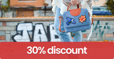 women holding bag, 30% discount