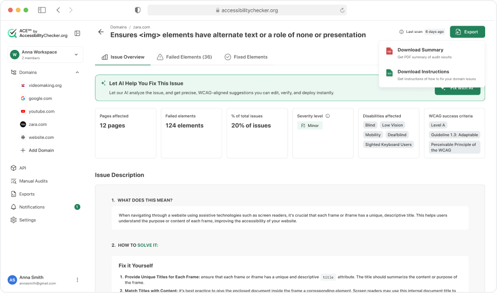 Accessibility Standards Covered