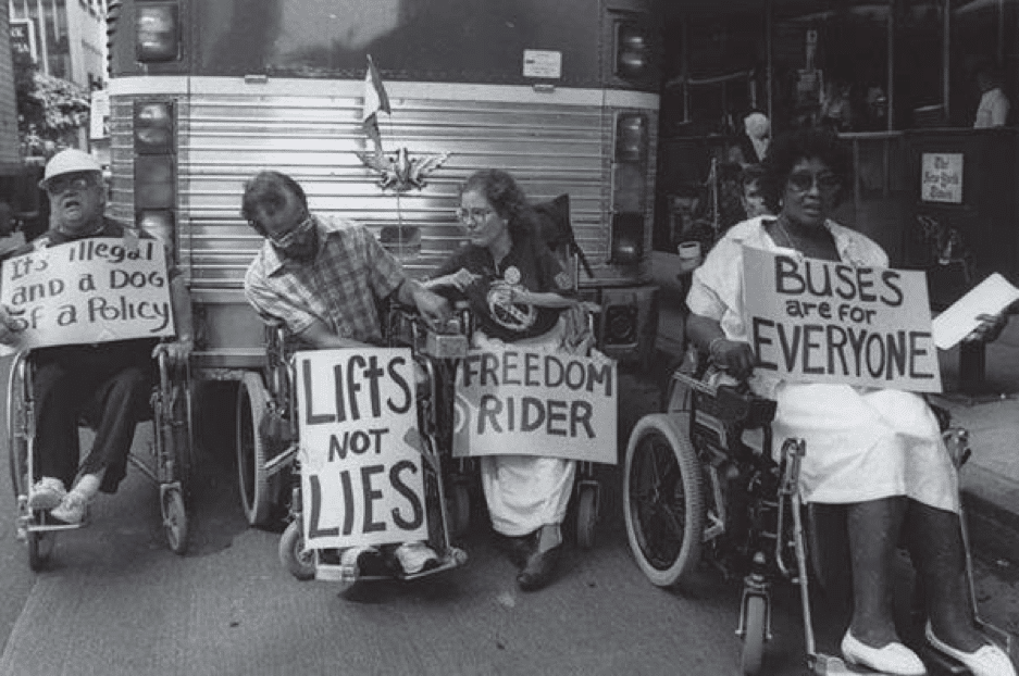 disabled people protesting for equal rights