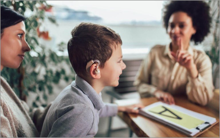 Kid with hearing aid