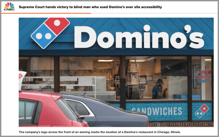  Dominos pizza sued for breaching ADA website compliance 