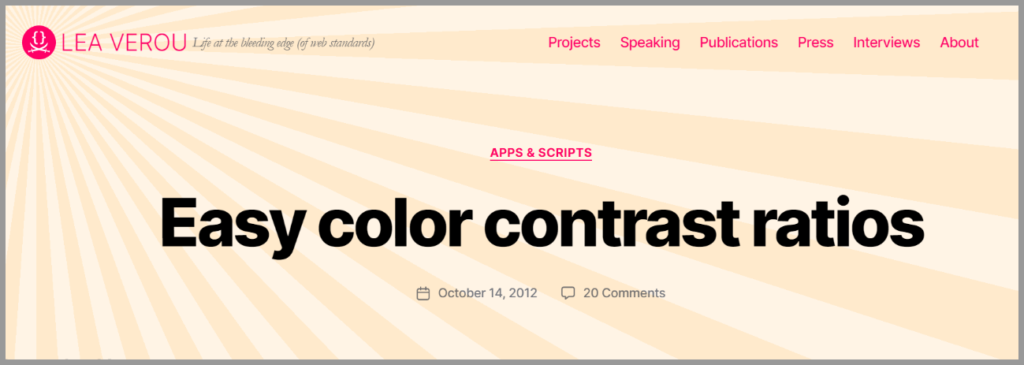Contrast Ratio By Lea Verou