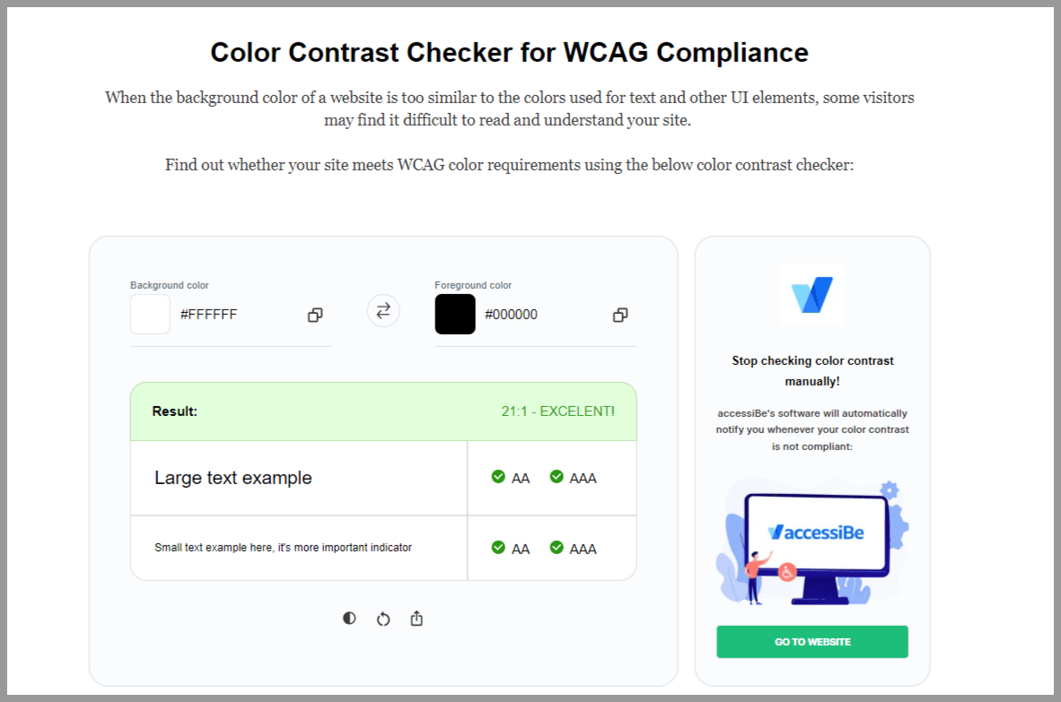 1. AccessibilityChecker Color Contrast Checker