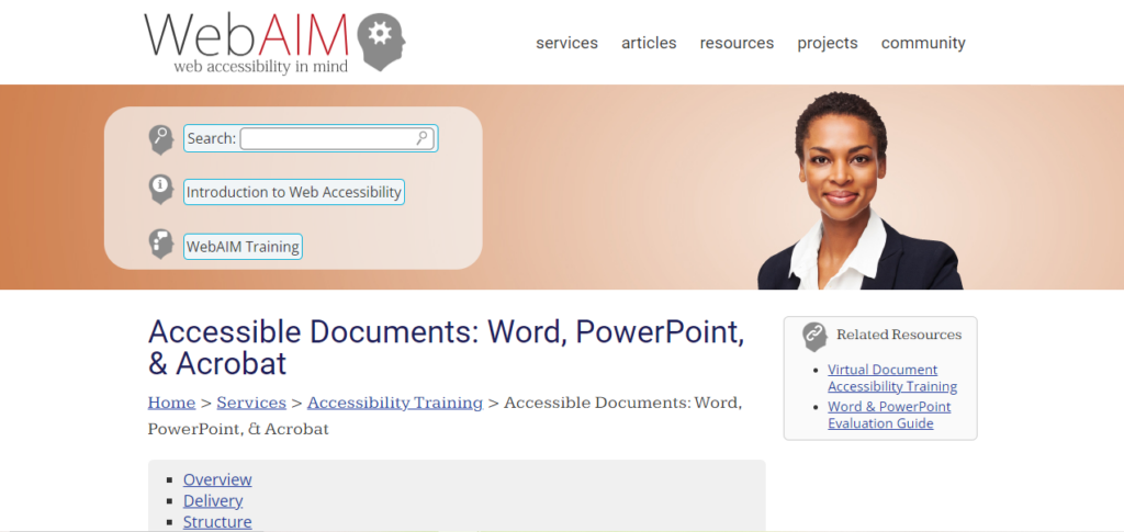 webaim PDF accessibility