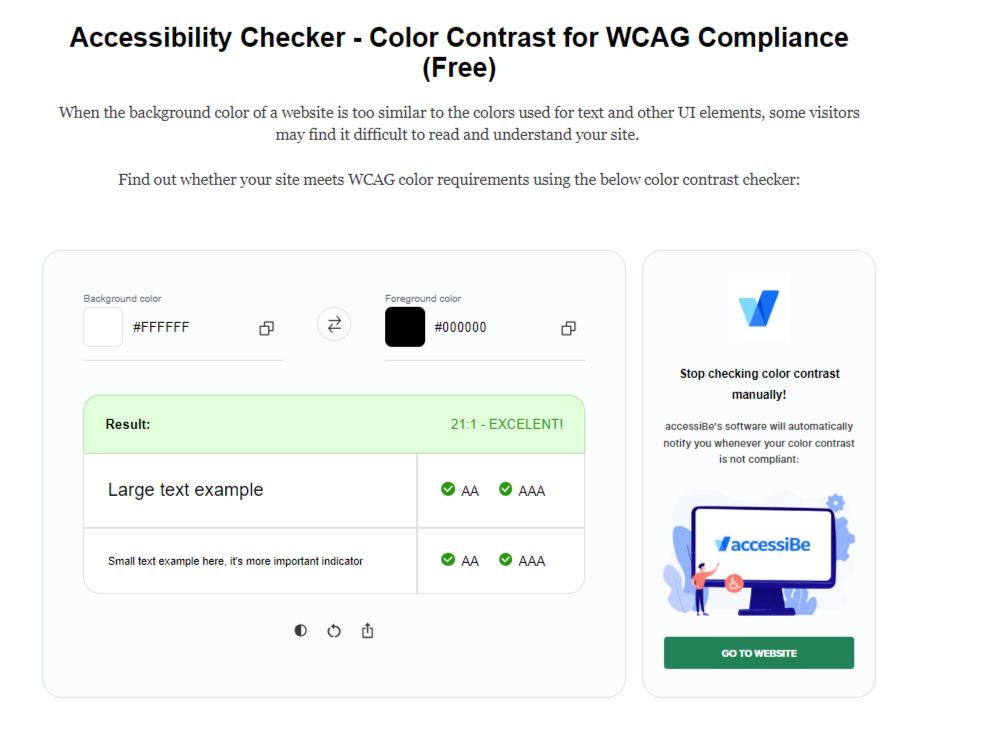 color contrast checker by accessibility checker