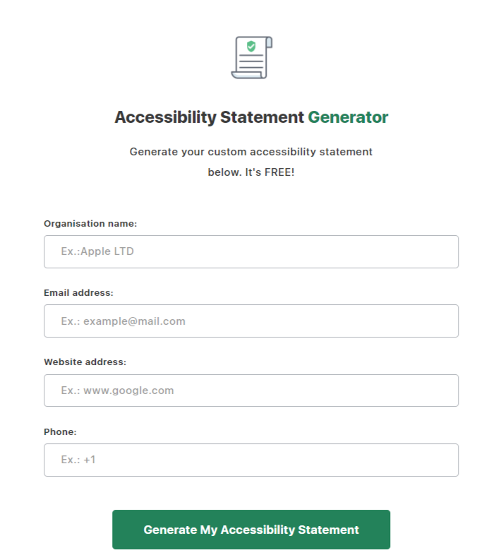 Accessibility checker statement generator