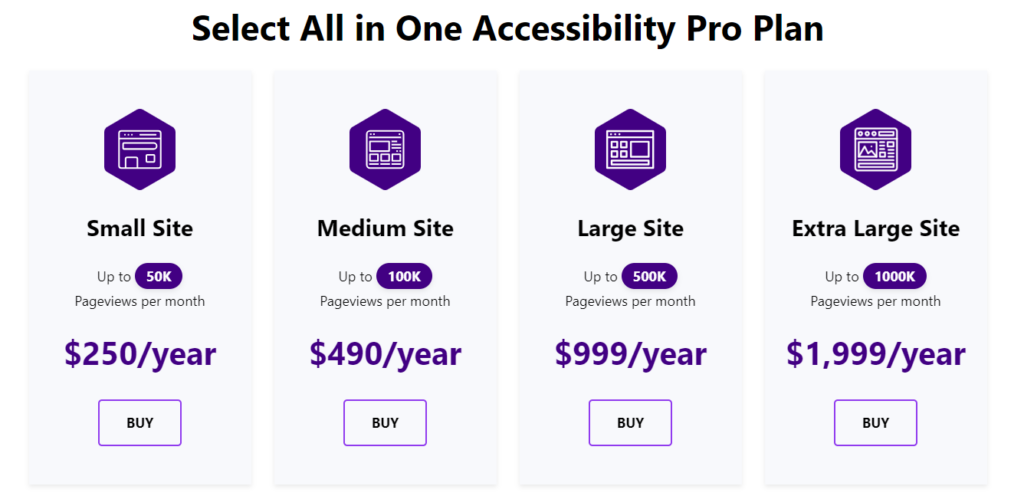 All in One Accessibility PRO Plans