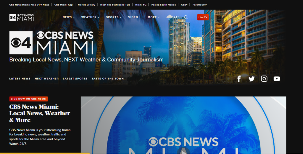 CBS Miami inaccessible website