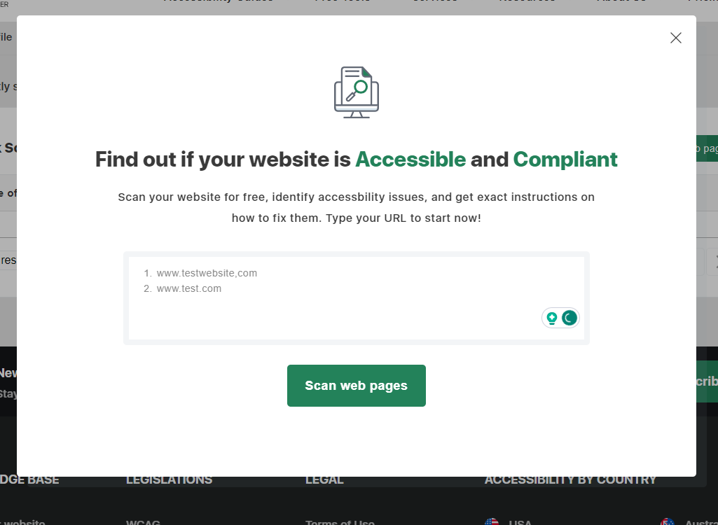 Bulk scan feature accessibility checker step 2 guide