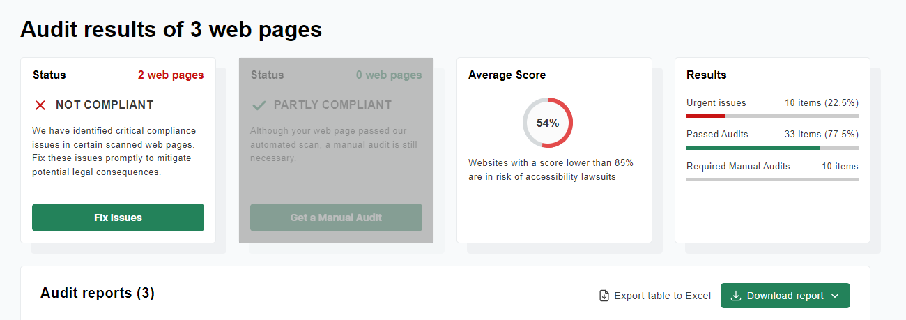 Bulk scan feature accessibility checker step 3