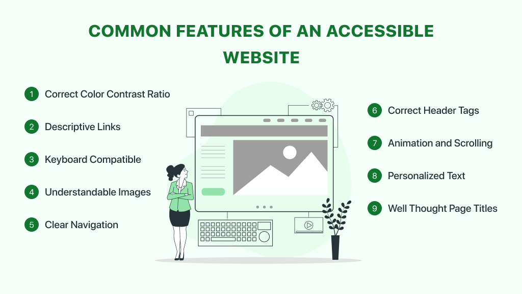 Infographic: common features of an accessible website