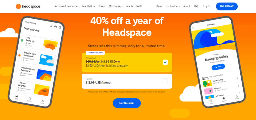 headspace website