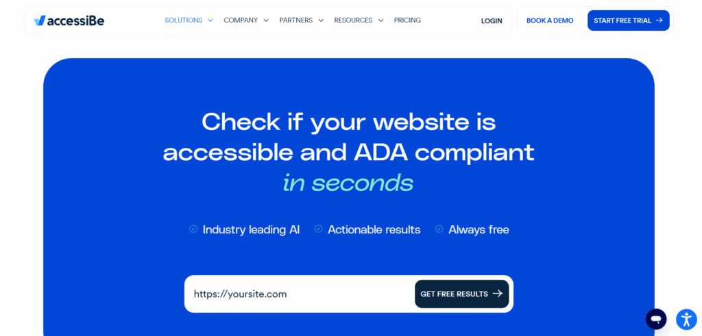 accessiBe accessscan feature