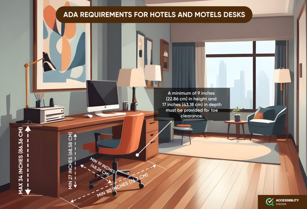 ada requirements for hotel desks