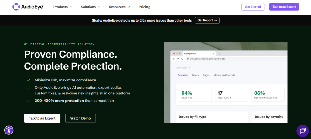 AudioEye website screenshot