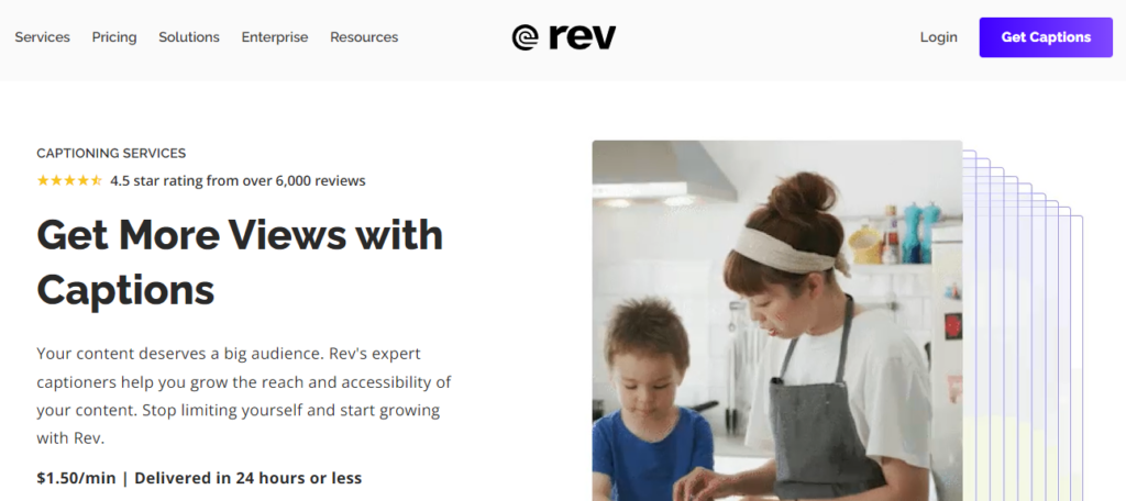 rev closed captioning software