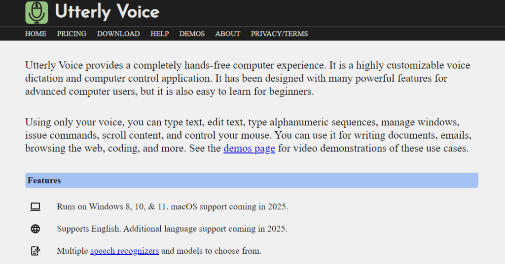 utterly voice recognition software