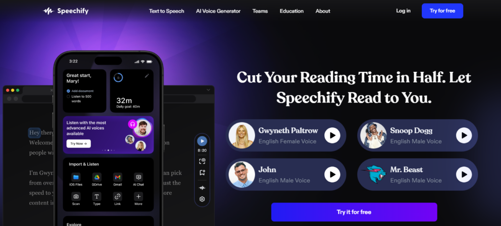 speechify screen reader