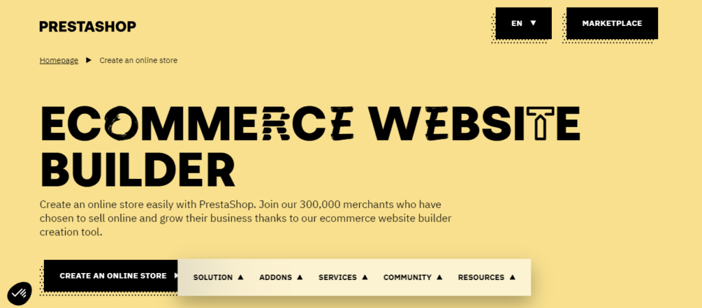 prestashop ecommerce website builder