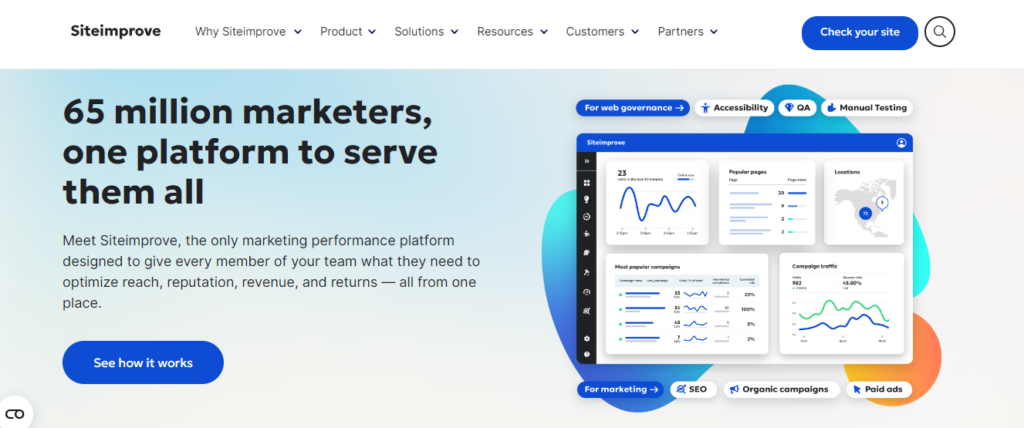 siteimprove homepage
