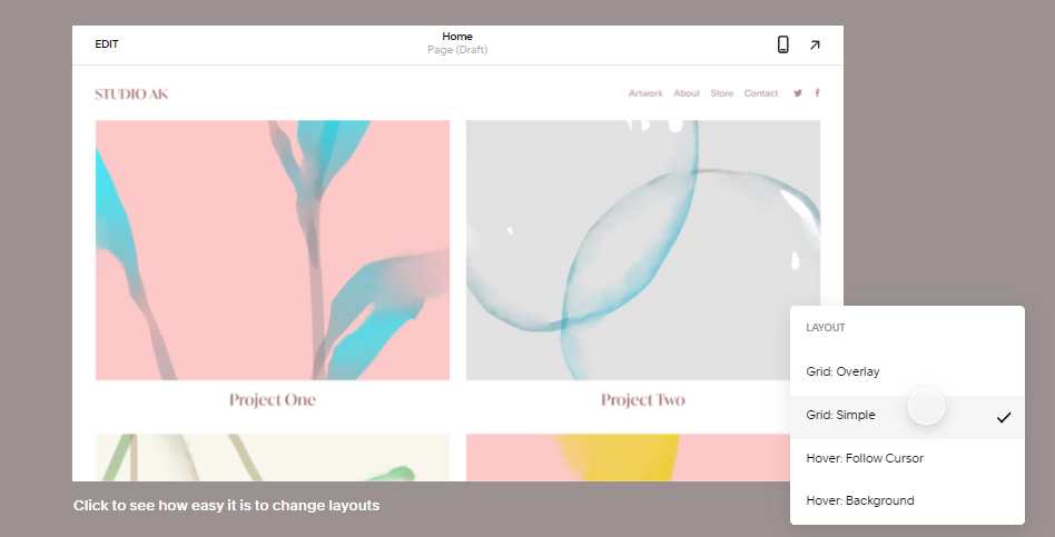 squarespace layout