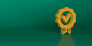 certified icon on a green background