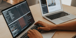 developer coding a website