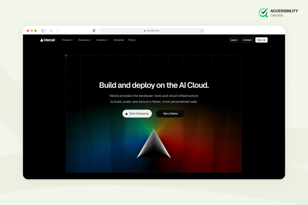 a screenshot of the vercel home page
