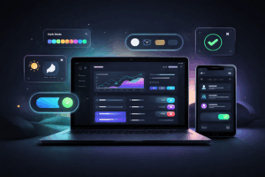 an illustration highlighting dark mode accessibility