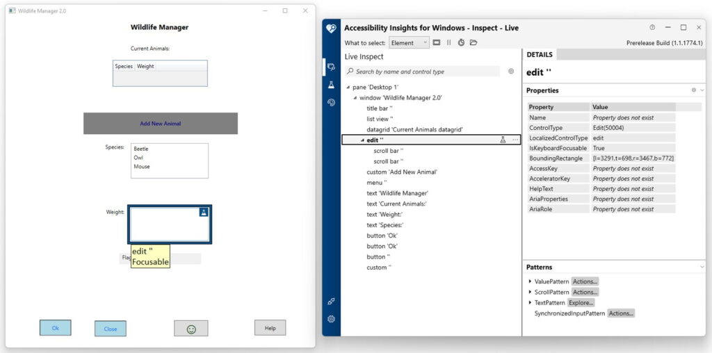 Accessibility Insights (Microsoft) dashboard