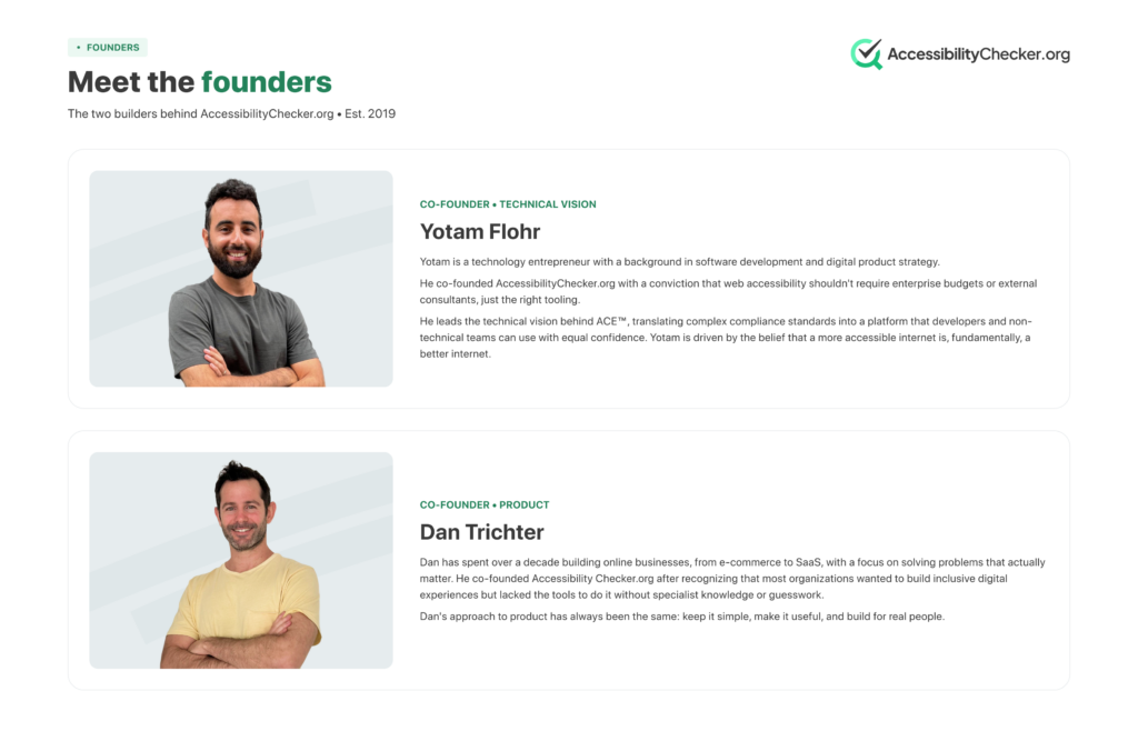 AccessibilityChecker.org Founder Bios