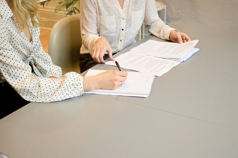 an attorney and her client