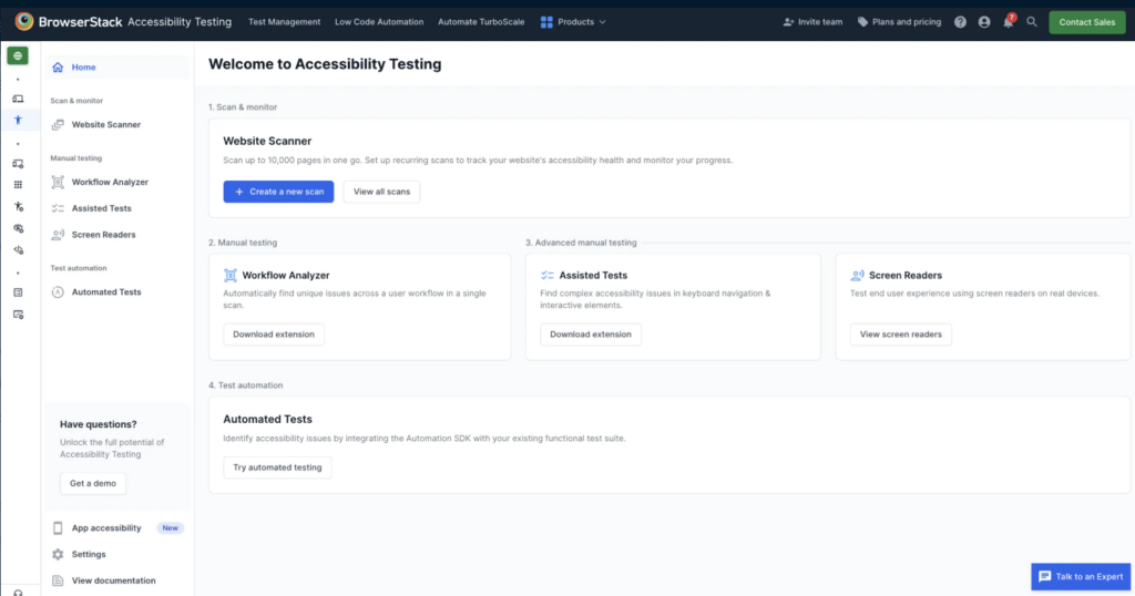 browserstack accessibility testing platform