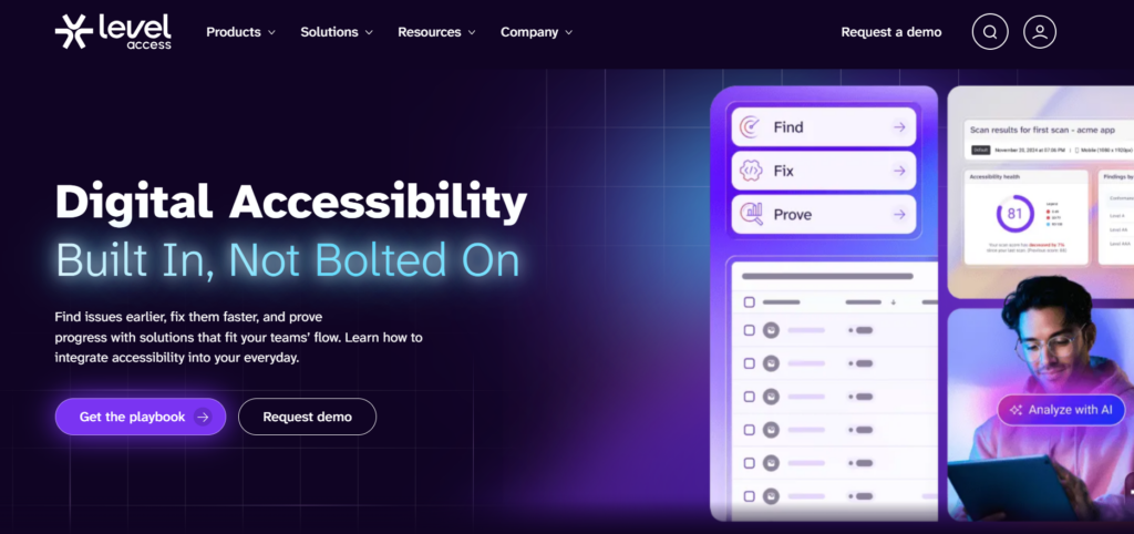 Level Access Home Page Screenshot