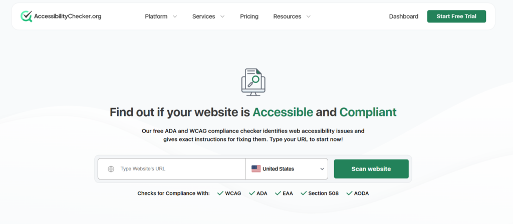 accessibilitychecker.org home page