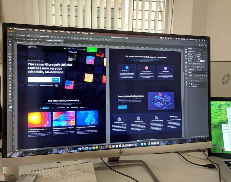 website design open on a screen