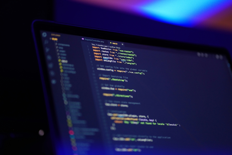 a laptop screen with html code