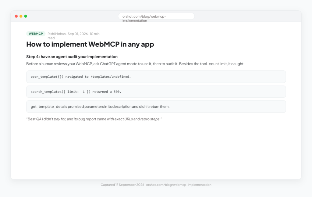 orshot audit screenshot