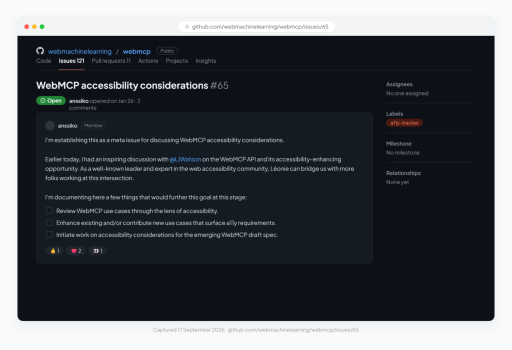 GitHub issue screenshot