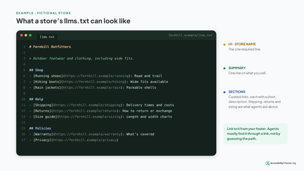 what a store's llms.txt can look like