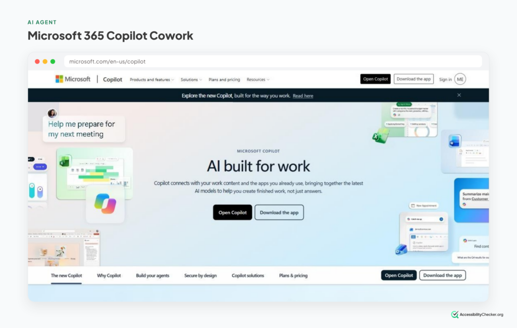 Microsoft 365 Copilot Cowork screenshot