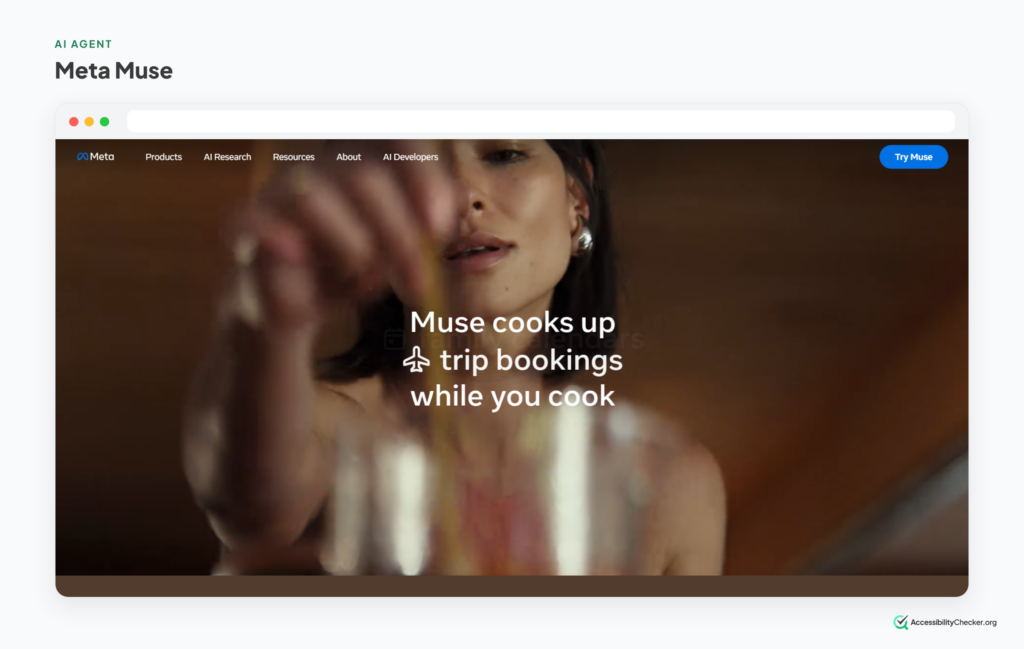 screenshot of meta muse